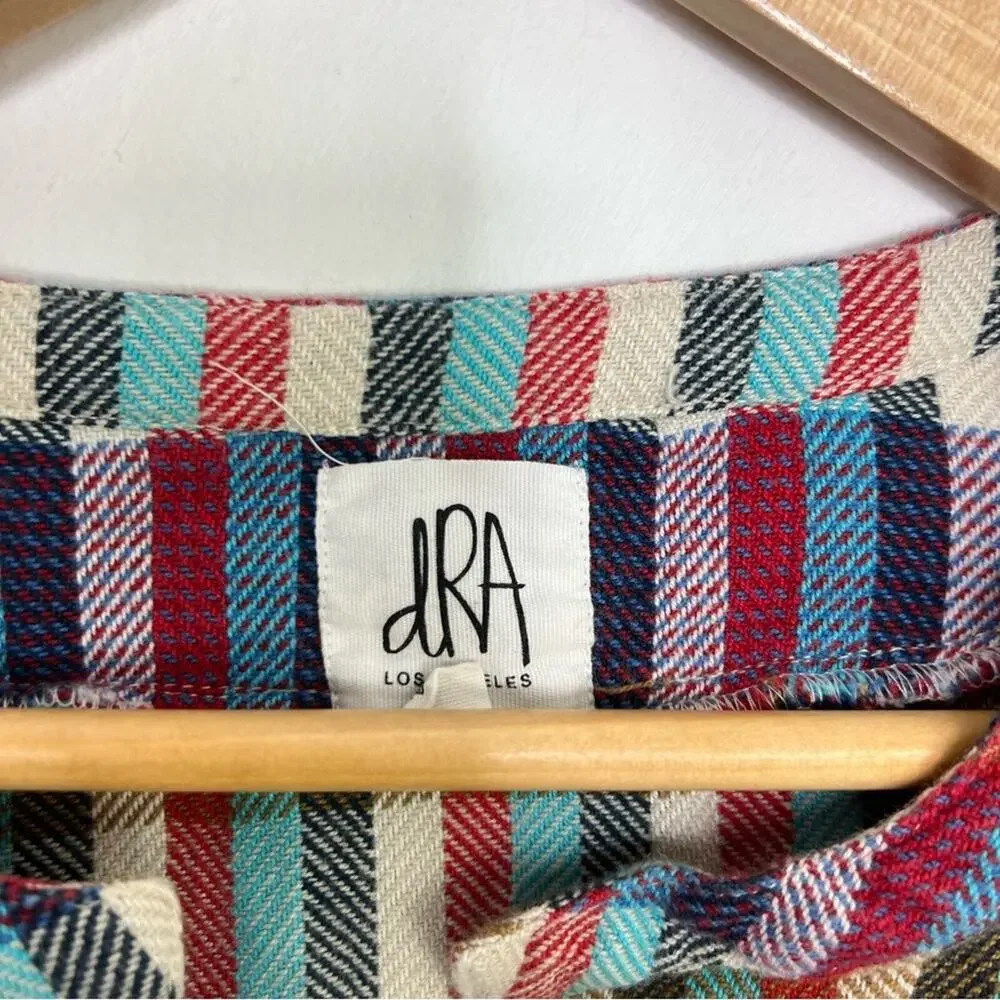 Anthropologie dRA Ruffle Plaid Kelsey Boho Top Size Medium - Picture 10 of 11